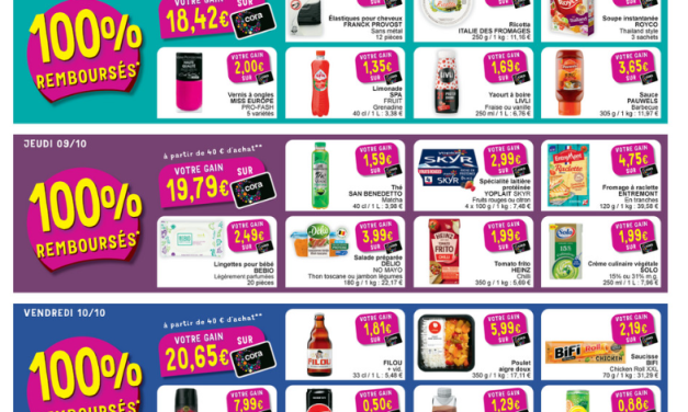 Cora nouvelle salve de 100% remboursé