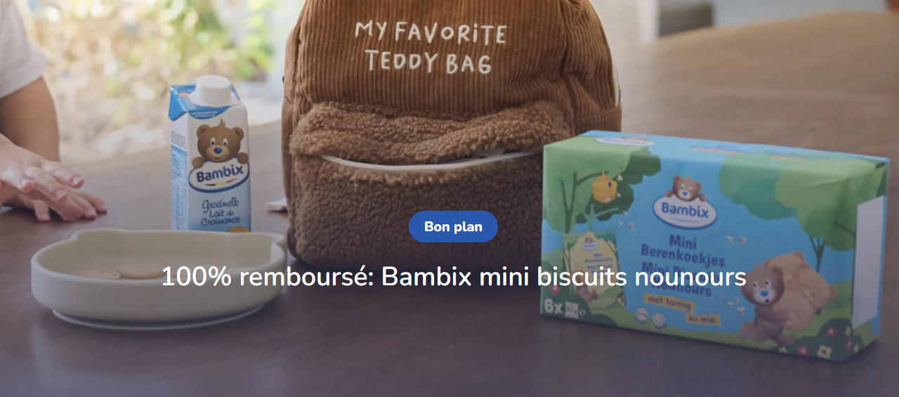 Biscuits Bambix ours au miel 100% remboursé chez Colruyt